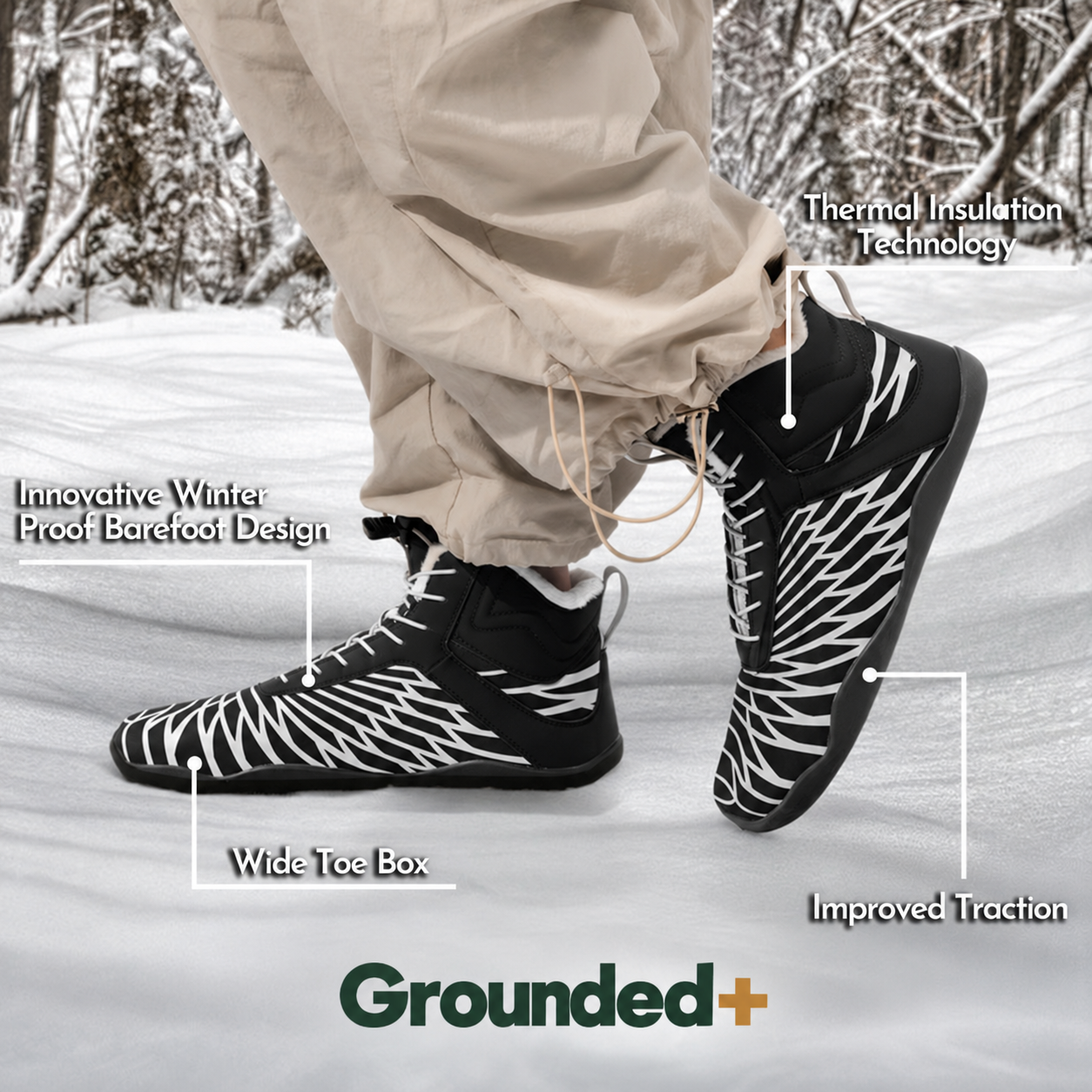 Lorax Pro Winter - Non-slip & waterproof winter barefoot shoe (Unisex)
