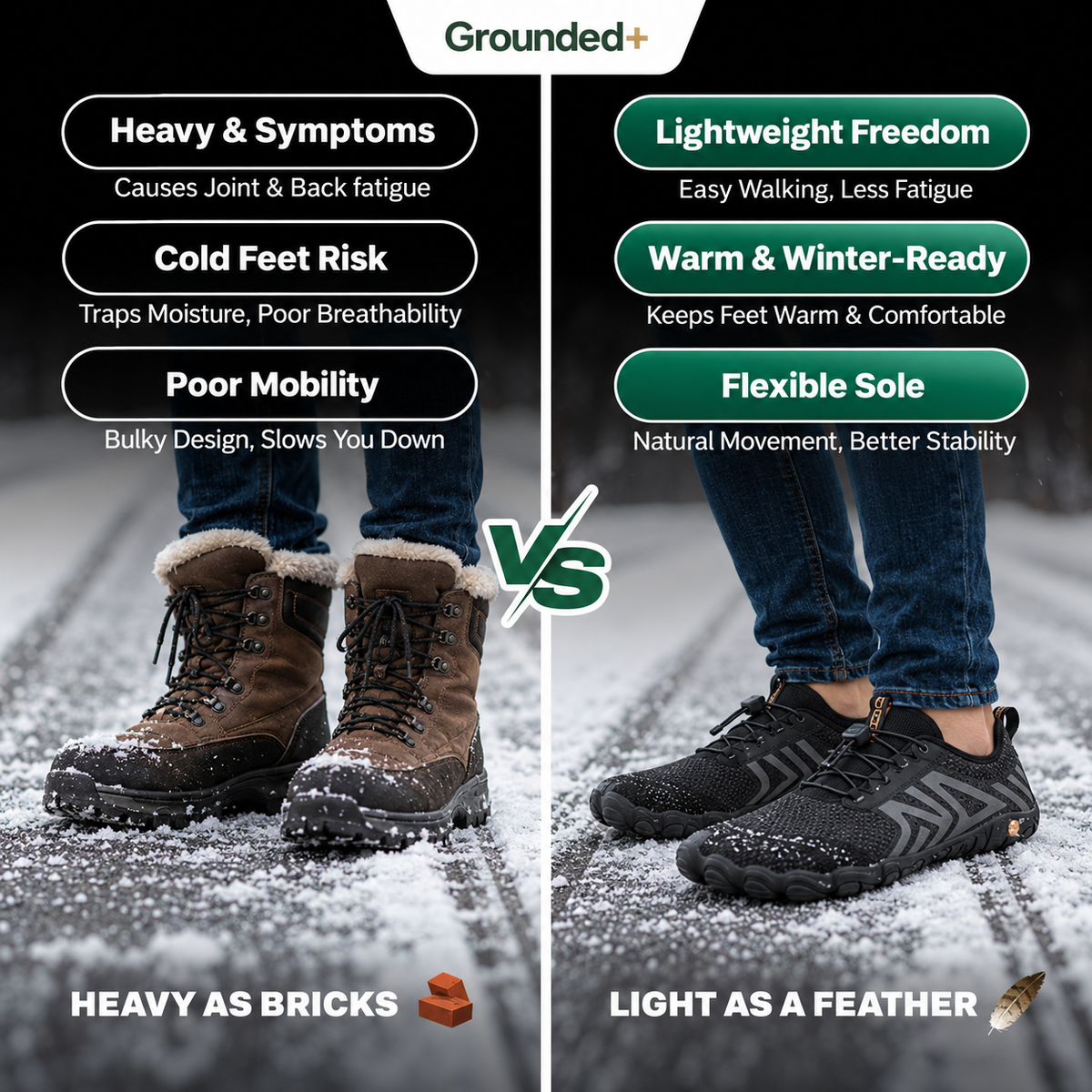 Say goodbye to uncomfortable winter shoes and say hello to pain-free, well-aligned feet!
